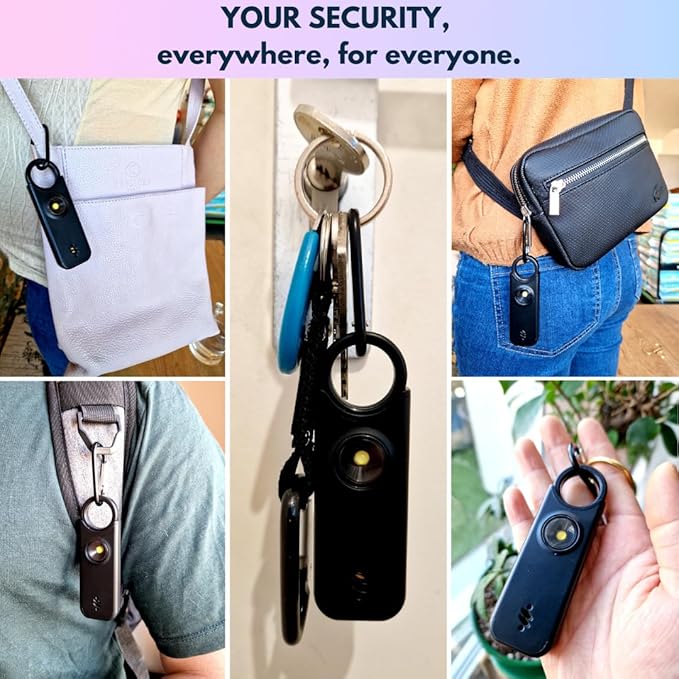 VOLTEK Personal Alarm Kit (Blue) Women's Self-Defense Self-Defense Key Ring Self Self Alarm Mini Autonomous + Personal Emergency Whistle Powerful Siren Lamp 135 DB, USB-C, Includes Guide Included