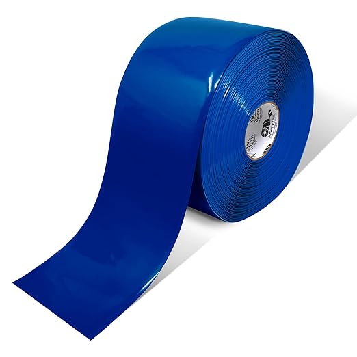 Mighty Line Solid Floor Marking Tape for Safety, Caution, Warning, Heavy-Duty, Peel and Stick Adhesive, Beveled Edge Design, Industrial Quality, 6 inch, 100' Roll, Blue