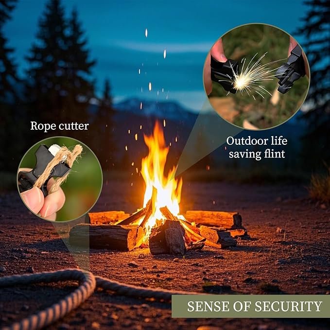 Survival Bracelets 4-Pack | 5-in-1 Paracord Bracelet Set with Fire Starter, Compass & Whistle | Emergency Outdoor Gear for Camping, Hiking