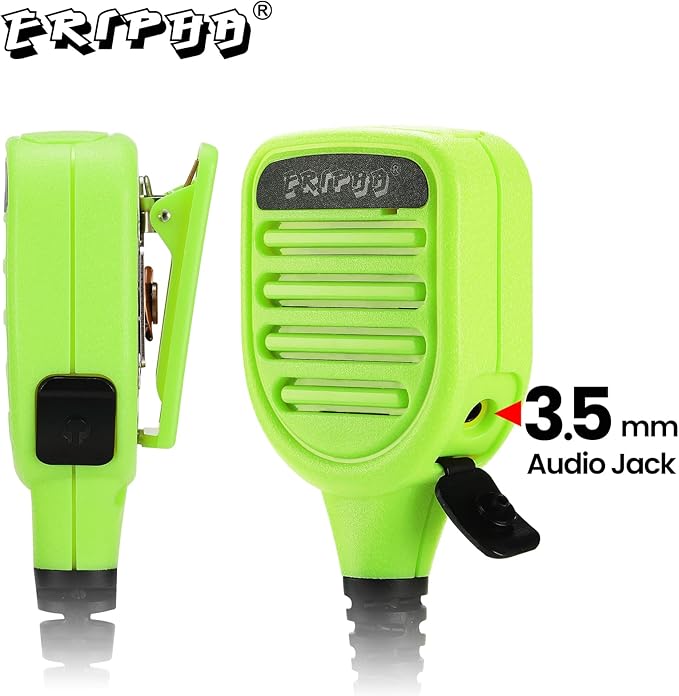 Shoulder Mic Speaker Compatible with Motorola XPR 7550 7550e 6550 Waterproof IP56 Two Way Radio Speaker Microphone with 3.5mm Jack (Green)