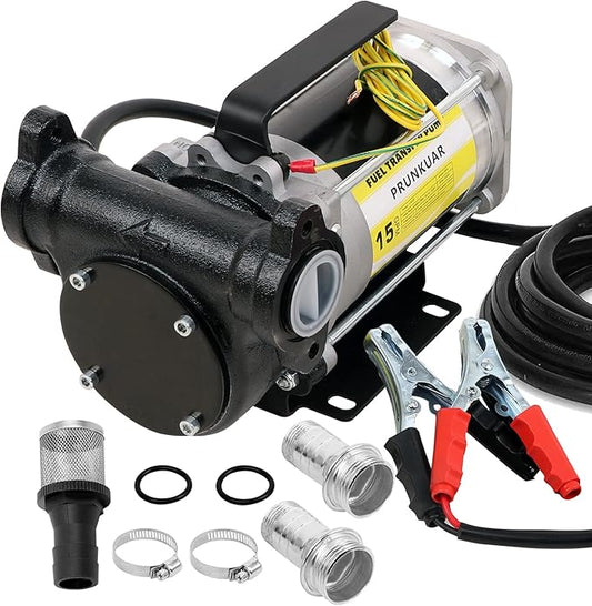 12V Automatic Gasoline Fuel Transfer Pump Kit,15 GPM Heavy-duty Self Priming Portable Self-priming Fuel Oil Transfer Pump for Gasoline, Diesel, Kerosene, Mineral Spirits and More
