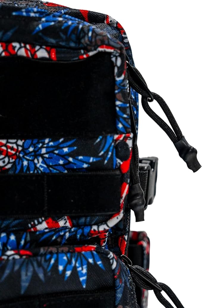 Combat Iron 25L Military Tactical Backpack for Men & Women, Molle Daypack Bug Out Bag, Hiking, Camping, Travel Rucksack with Bottle Holder, USA Pineapple Grenade Design