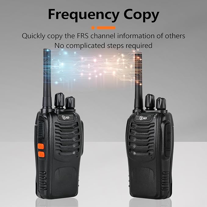 TIDRADIO Walkie Talkies Long Range 6 Pack, Rechargeable Two Way Radios for Adults with Earpiece, 22 Channels Portable Radios with Flashlight for Jobsite, Outdoor Camping, Hiking