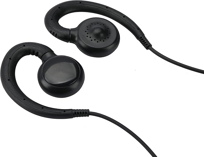 CP100d CP200 Radio Earpiece Compatible with Motorola BPR40 CLS 1110 1410 VL50 RDM2070D DLR1020 Walkie Talkie 2 Pin [C-Ring] Two Way Radio Surveillance Headset with PTT Mic (1 Pack)