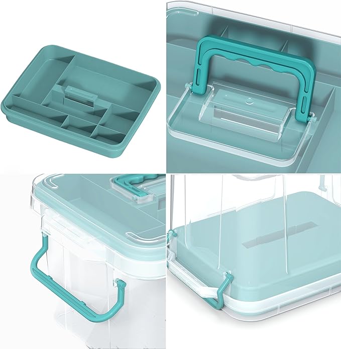 2-Pack Clear Plastic Medicine Storage Organizer & First Aid Box – Multi-Layer Medicine Storage Box, Durable Medicine Organizer, Clear Medicine Storage Box for Home, Office & Travel