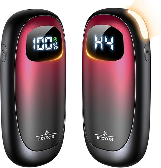 Hand Warmers Rechargeable-Electric Hand Warmers, Max 16 Hrs Warmth Up to 127℉, LED Display & Flashlight, Dual-Side Heating Portable Heater, Hunting Camping Essentials, Gifts for Men Women Raynauds