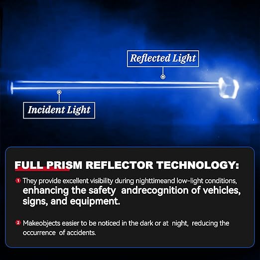 20 Pcs Super Reflection Reflective Stickers, Blue, Made of 3M DG3, Safety Reflective Tape for Car, Bike, Mailbox, Helmet, Outdoor, Waterproof, 3.15" X 1.18"