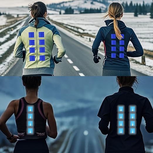 Blue Reflective Stickers 4 inch X 4 inch, Outdoor Waterproof High Visibility Warning Safety Adhesive Reflector Tape (60 Pcs)