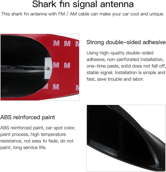 for Preferred Sedan 4-Door Ultimate Hatchback4-Door Ultimate Sedan 4-Door Radio Aerial Signal Antenna FM/AM H Fit for Hyundai Kia Roof Shark Fin Vortex Black