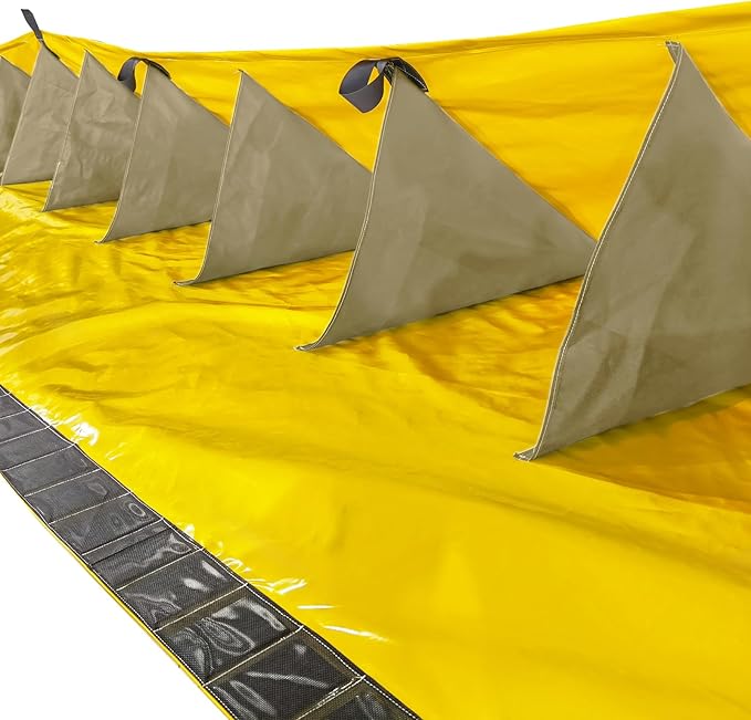 Flood Protection Self-Rising Water Gate Flood Barrier for Home,Garage Doors,Basements,Warehouses,Absorbent Sandbag Alternative L:19.5' x W:6.5' x H:2'