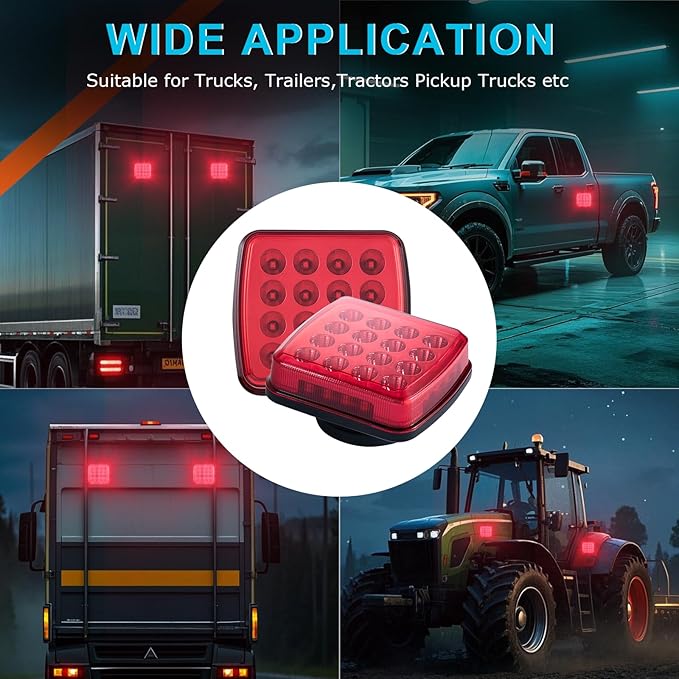 Wireless LED Road Flares for Emergency,Rechargeable Safety Flashing Lights for Vehicles,Portable Strobe Light Magnetic Emergency Strobe Light Kit for Truck(Red)