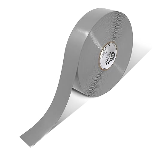 Mighty Line Solid Floor Marking Tape for Safety, Caution, Warning, Heavy-Duty, Peel and Stick Adhesive, Beveled Edge Design, Industrial Quality, 2 inch, 100' Roll, Gray