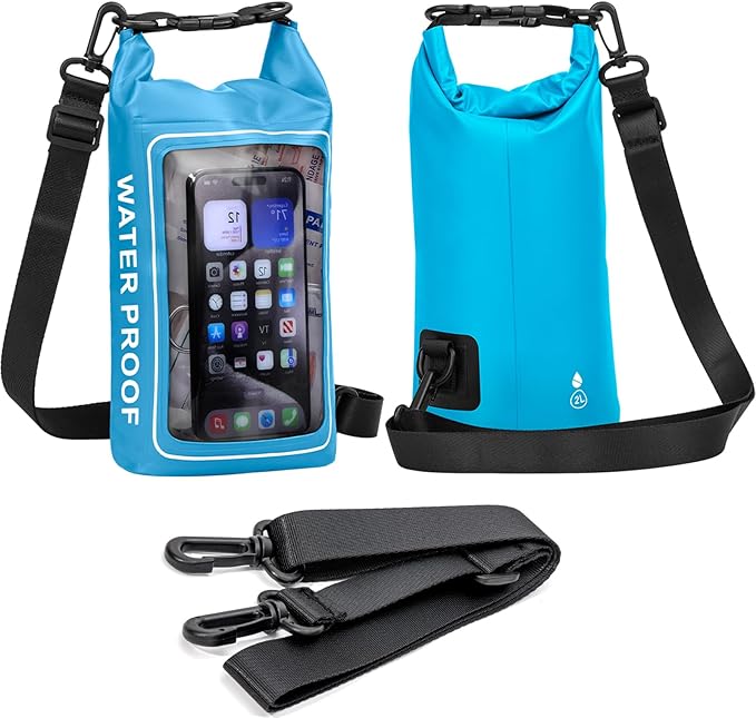154 Pieces Waterproof Boat First Aid Kit Dry Bag with Cell Phone Bug Out Bags Pouch Roll Top Boat Emergency Kit 2-in-1 for Camping Fishing Kayaking Swimming Rafting