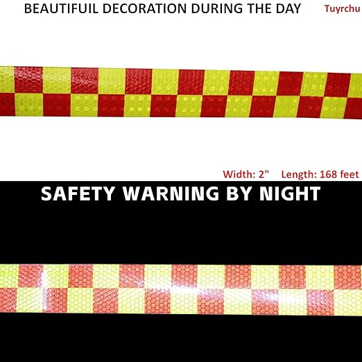 Industrial Reflective Tape Outdoor Waterproof 2 inch Wide, High Visibility Safety Warning Reflector Sticker Strips (168 feet)