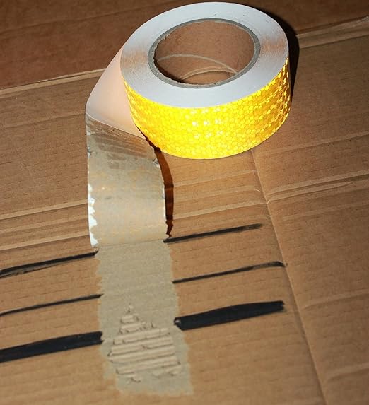 Yellow Reflective Tape Outdoor Waterproof 2 inch, High Visibility Warning Industrial Marking Tape, Safety Stickers (68 feet)