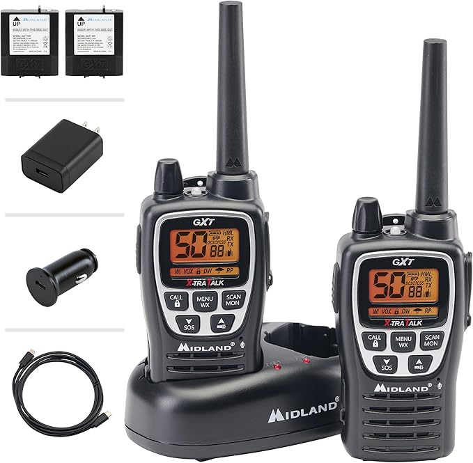 Midland GXT3000 GMRS Radio - 6 Pack Bundle w/Headsets & Chargers