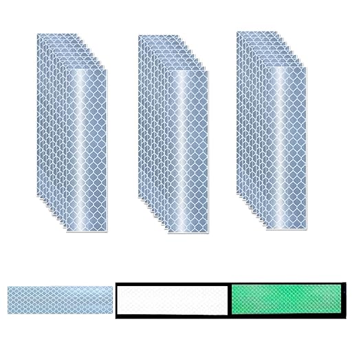 Glow in The Dark Reflective Stickers 1 inch X 4 inch for Bikes, Outdoor Waterproof High Visibility Reflector (30 Pcs)