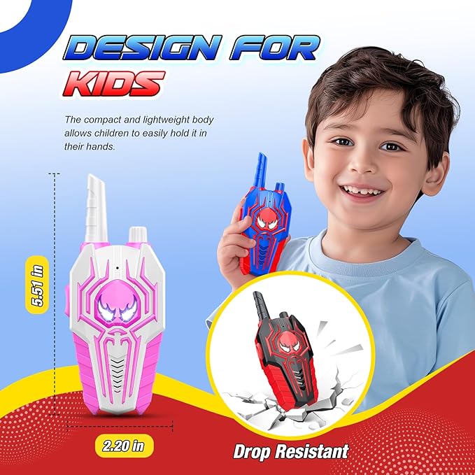 Walkie Talkies for Kids Boys: 3 Pack Kids Walkie Talkies Toys Gifts for 3 4 5 6 7 8 9 10 Year Old Girls Boys Family Hiking Camping Outdoor Toys for Kids Two Way Radio Boy Girl Gift Age 3-12