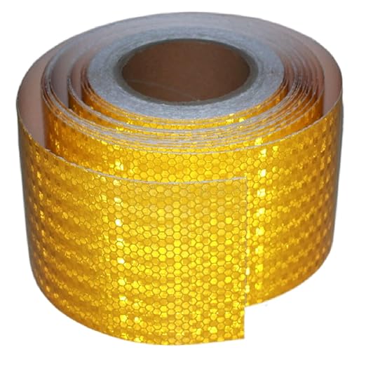 Yellow Reflective Tape Outdoor Waterproof 4 inch Wide, High Visibility Warning Safety Industrial Marking Tape (68 feet)