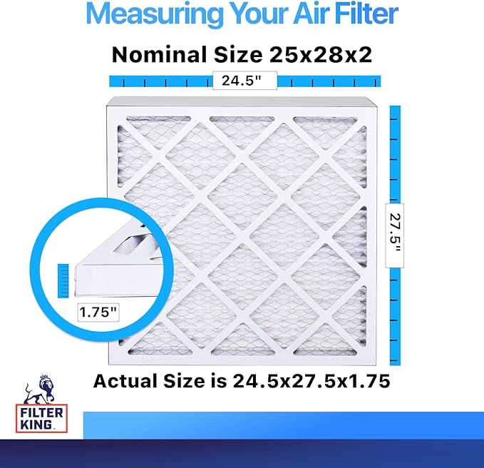 Best 25x28x2 Air Filters | 12 Pack | MERV 8 HVAC Pleated AC Furnace Filters, Protection Against Mold and Pollen, Allergen Reduction, Increases Air Quality