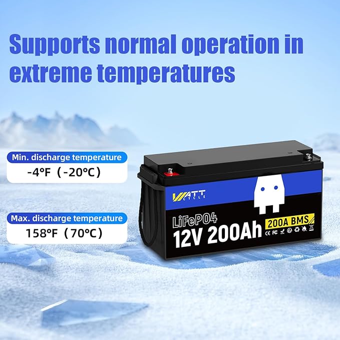 12V 200Ah LiFePO4 Lithium Battery, Built-in 200A BMS, EVE A+ Rated Cells, Low Temperature Protection, 15,000+ Cycles, Ideal for Trolling Motors, Yacht, Marine, Boat, RV, Home Energy (4 PACK)