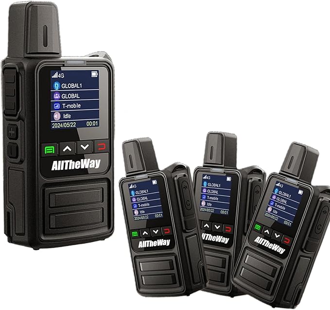 Lifetime Free 4G LTE Walkie Talkie - Unlimited Range Two-Way Radio, Admin Group Control, PTT Button, Requires SIM Card for Team Communication (K360-Black-4)