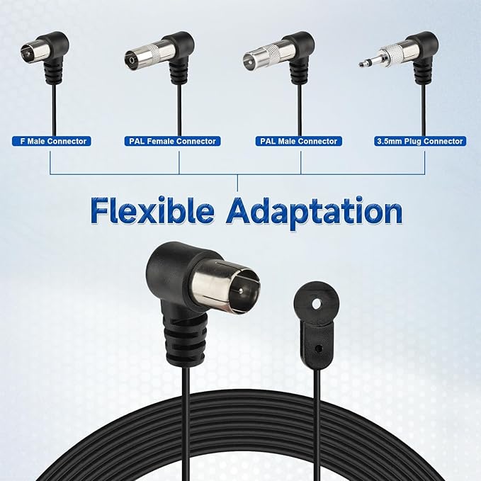 FM Radio Antenna 75 Ohm FM Antenna for Pioneer Onkyo Yamaha Marantz Bose Wave Music System Indoor Digital HD Radio FM Radio Bluetooth Stereo Receiver AV Audio Video Home Theater Receiver