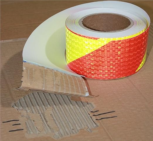 Reflective Tape Outdoor Waterproof 3 inch X 66 feet, High Visibility Hazard Conspicuity Warning Safety Industrial Marking Tape