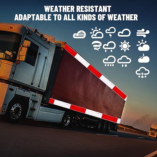 Reflective Tape, 2 Inch x 30 Feet - High Intensity - Red & White Reflective Safety Tape Waterproof Conspicuity for Trailer Reflector Trucks Bikes Baby Strollers Helmets