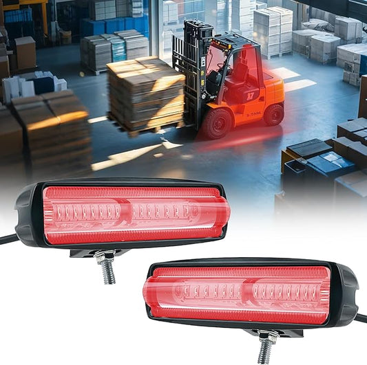 15 LED Forklift Safety Light Red 30W Ultra Bright Linear Warning Light with Wide Voltage Compatibility, Easy Installation, and Enhanced Heat Dissipation for Forklifts, Trucks (2Pcs)