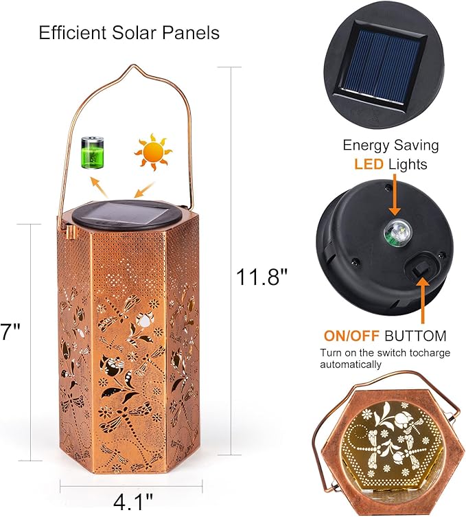 Christmas Gifts for Women Men Mom - Dragonfly Solar Lanterns Outdoor Waterproof - Birthday Gifts, Mothers Day Gifts, Solar Lights Outdoor Garden Decor for Outside, Patio, Yard, Lawn