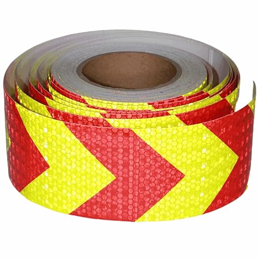 Reflective Tape Outdoor Waterproof 3 inch X 66 feet, High Visibility Hazard Conspicuity Warning Safety Industrial Marking Tape