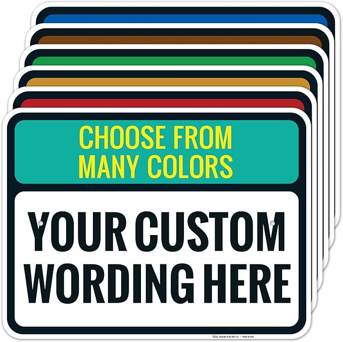 Custom Personalized Signs For Home, Office, Business, Delivery, Decor, Indoor/Outdoor Use Black Border Sign, 18x24 Aluminum Inches, Rust Free .063 Aluminum, Fade Resistant, Made in USA