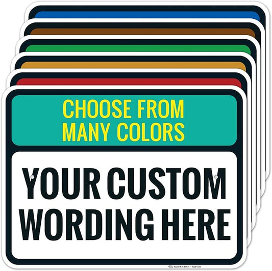 Custom Personalized Signs For Home, Office, Business, Delivery, Decor, Indoor/Outdoor Use Black Border Sign, 18x24 Aluminum Inches, Rust Free .063 Aluminum, Fade Resistant, Made in USA