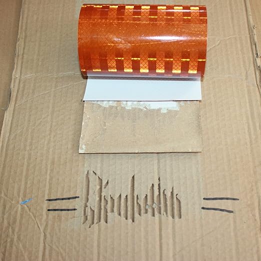 Non Fading Brown Reflective Tape Outdoor Waterproof 6 inch Wide, High Visibility Warning Safety Industrial Marking Tape (11 feet)