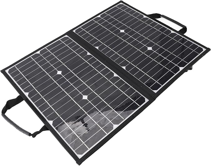 WALFRONT Foldable Solar Panel, Monocrystalline Solar Panel, 60W Portable Charger with Dual USB Ports, Ideal for Camping, Travel and Emergency Power Supply
