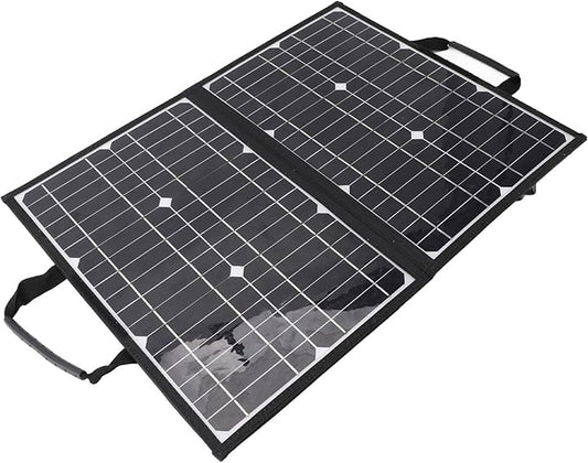 WALFRONT Foldable Solar Panel, Monocrystalline Solar Panel, 60W Portable Charger with Dual USB Ports, Ideal for Camping, Travel and Emergency Power Supply