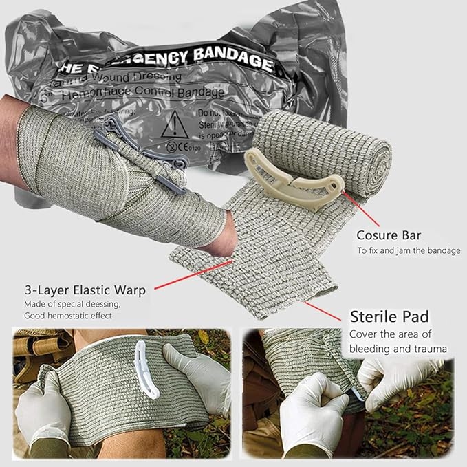 Med Kit Trauma Kit Bleeding Contral Pack, Emergency Survival First Aid Kits EMT IFAK Medical Kit for Severe Bleeding Control Military Camping and Hiking