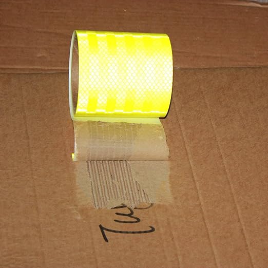 Fluorescent Yellow Reflective Tape Outdoor Waterproof 4 inch Wide, High Visibility Safety Warning Reflector Sticker Strips (11 feet)