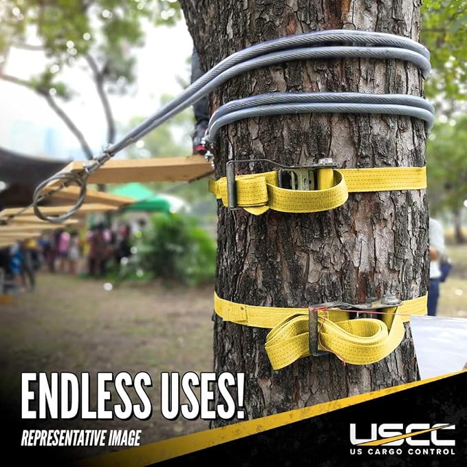 US Cargo Control Endless Ratchet Straps (25-Pack), 2 Inch x 20 Foot Hookless Ratchet Straps, 6,000 LBS Break Strength, Black Tie Downs for Flatbed Trailers or Trucks, Great for Cargo Bundling