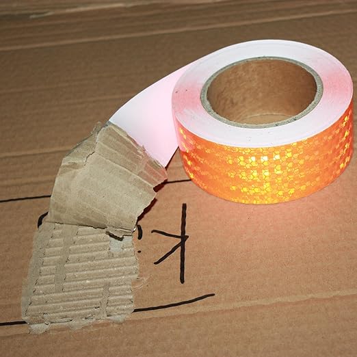 Industrial Reflective Tape Orange Outdoor Waterproof 2 inch Wide, High Visibility Safety Warning Reflector Sticker Strips (68 feet)