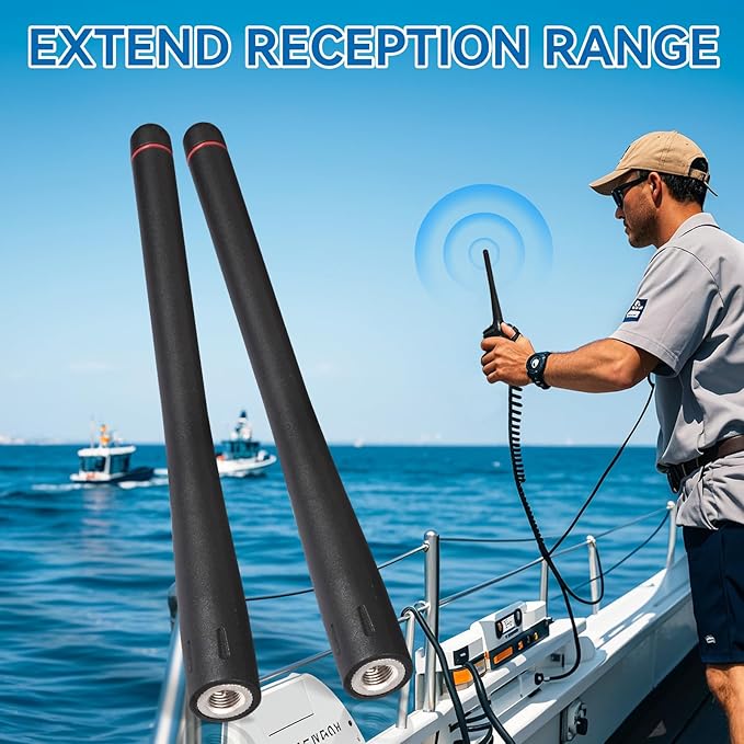 Bingfu Handheld Marine VHF Radio Antenna 136-174MHz Rubber Duck SMA Male Antenna 2-Pack for Standard Horizon HX210 HX870 HX890 HX300 HX380 HX40 HX280 HX290 HX370 Handheld Floating VHF Two Way Radio