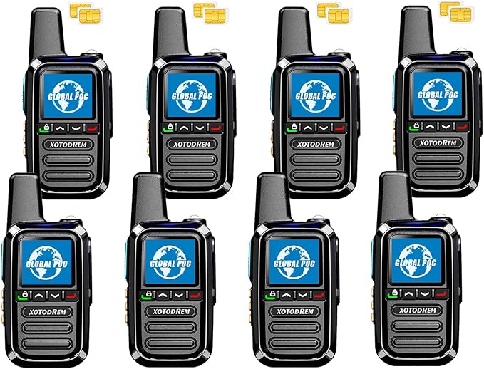 Global Lifetime Free Rapid Walkie Talkies Unlimited Range 4G LTE PoC(Push-to-Talk Over Cellular) Radios Nationwide PTT Two Way Radios Long Distance for Family, Logistics, Company (6 to 10PCS, 8)