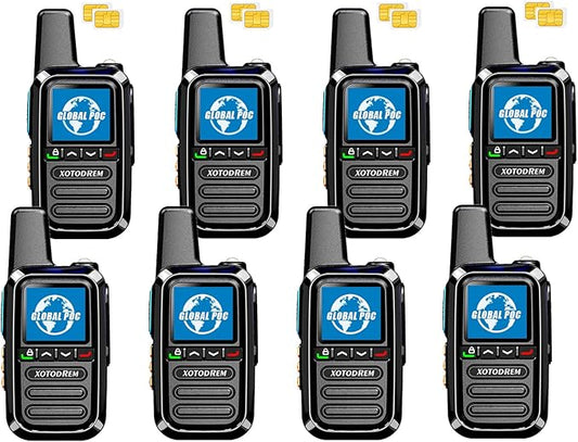 Global Lifetime Free Rapid Walkie Talkies Unlimited Range 4G LTE PoC(Push-to-Talk Over Cellular) Radios Nationwide PTT Two Way Radios Long Distance for Family, Logistics, Company (6 to 10PCS, 8)