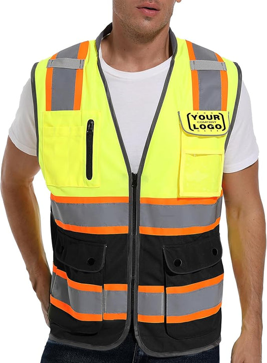 Reflective Safety Vest for Men and Women - High Visibility Construction Vest - Dual Tone Reflective Strips