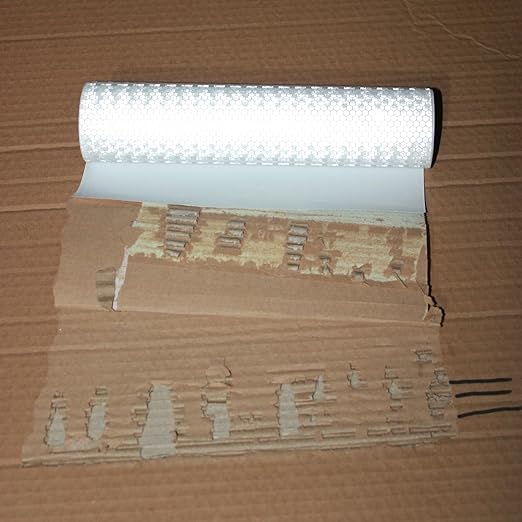 White Reflective Tape Outdoor Waterproof 12 inch, Non Fading High Visibility Warning Caution Industrial Marking Tape (10 feet)