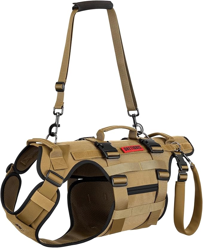 OneTigris Dog Lift Harness for Large Dogs, Dog Hip Support Brace, Full Body Lifter with Handles Invictus Multifunctional Mobility Assistance Vest for Back Legs (Brown, XL)