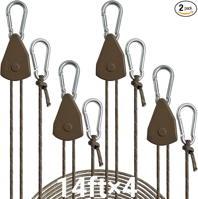 14ft Retractable Paracord Rope Tie Down Ratchet Strap Small Straps Mini Rope Cam Lock Tent Canopy Tie Down Adjustable Outdoor Windproof Tightener Tensioner Hanger Grow Light 5/32"