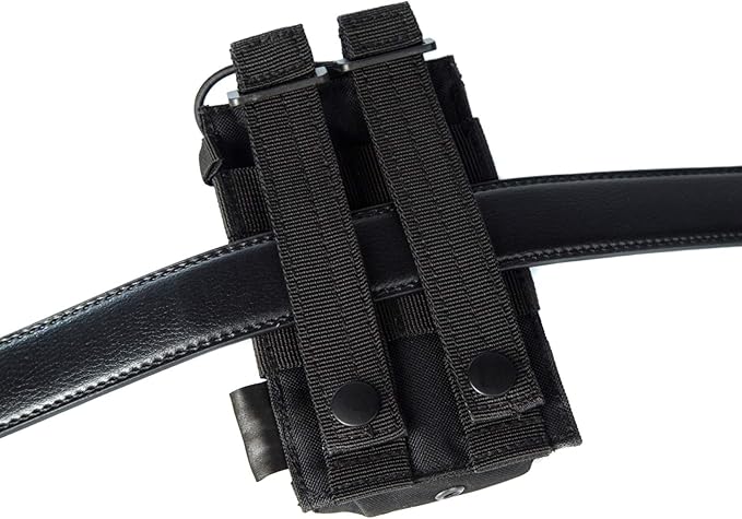 2 Pack Tactical Radio Holder Radio Case Molle Radio Holster Military Heavy Duty Radios Pouch Bag for Two Ways Walkie Talkies Adjustable Storage with 3 Pack Patch