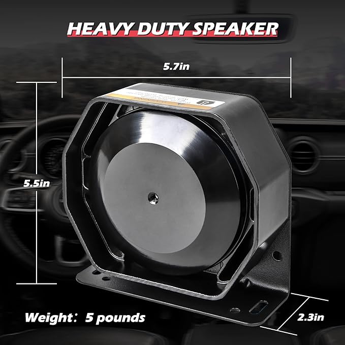 Compact Siren Speaker 130DB 200 Watt, Heavy Duty Metal Housing Weatherproof, Universal for 100W 200W Siren, 1 PCS